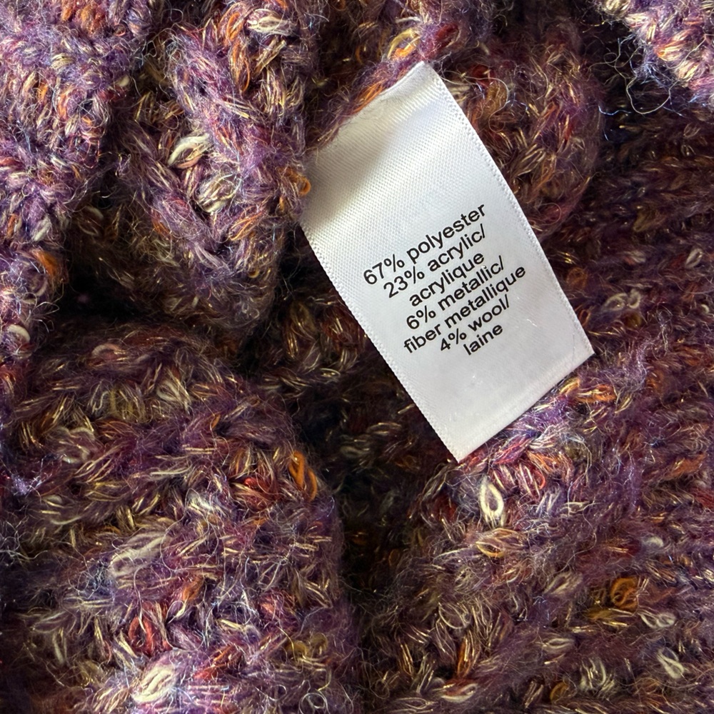 Purple Metallic Knit Sweater - Picture 5 of 6
